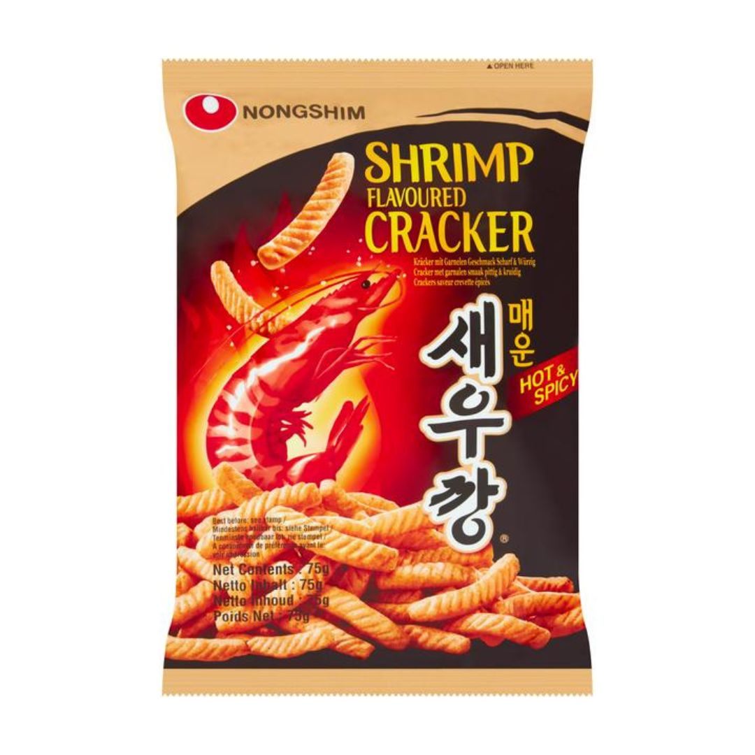 NONG SHIM SHRIMP FLAVOURED CRACKER HOT & SPICY 75G