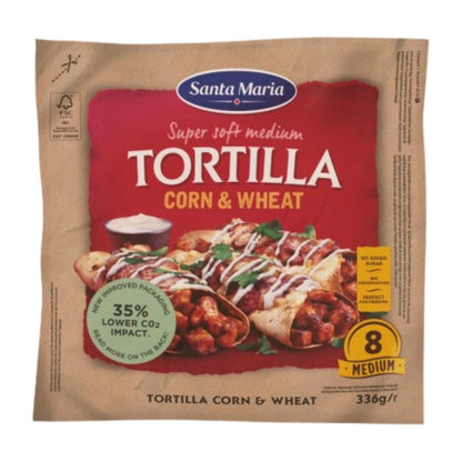 SANTA MARIA TORTILLA CORN-WHEAT MEDIUM 8ST / 12