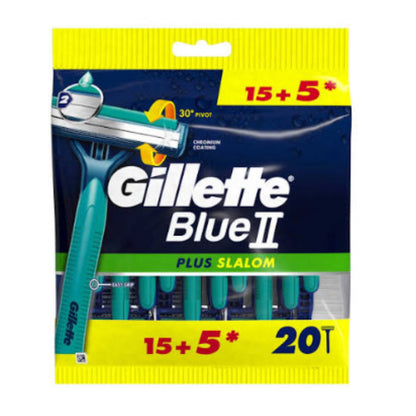Gillette Blue II Rasoirs Jetables Slalom 15+5st / 20 pc