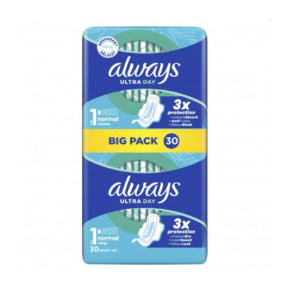 Always Ultra Day Sanitary Pads – Normal with Wings (Big Pack) 30 St