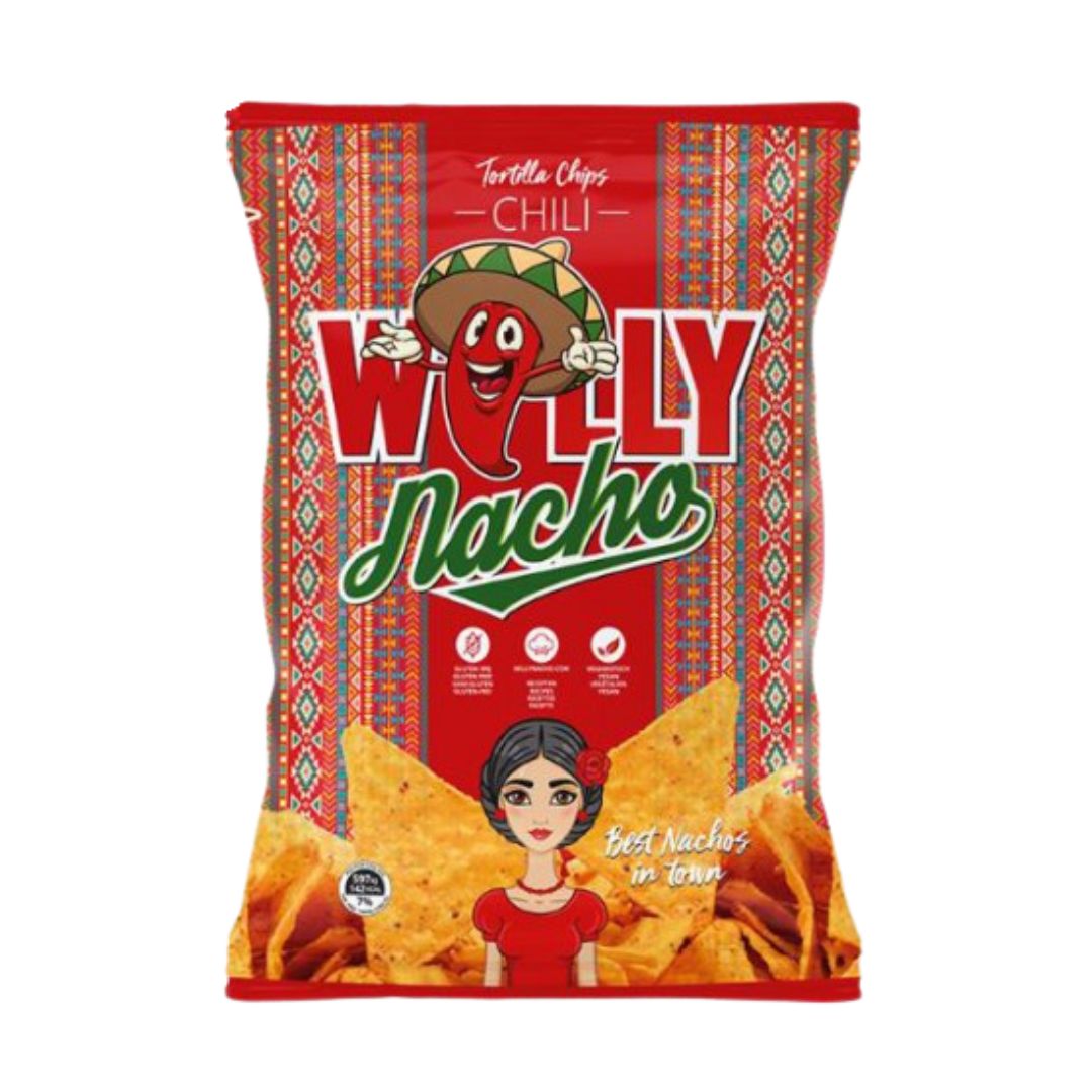 WILLY NACHO TORTILLA CHIPS CHILI 450GR / 12