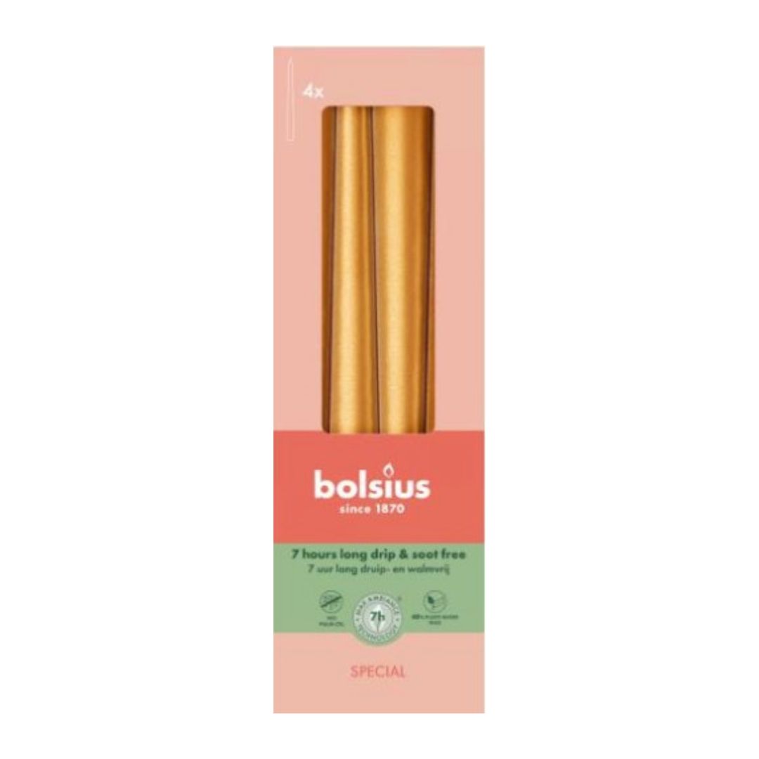 Gothic Candles 245/24 Box 4 Metallic Golden Orange