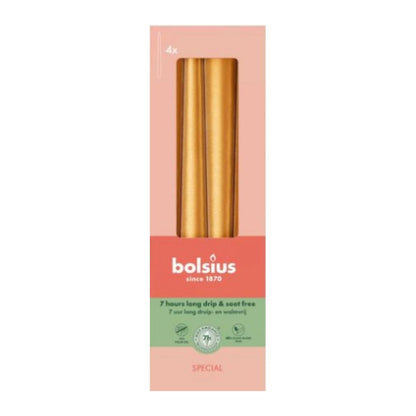 Gothic Candles 245/24 Box 4 Metallic Golden Orange