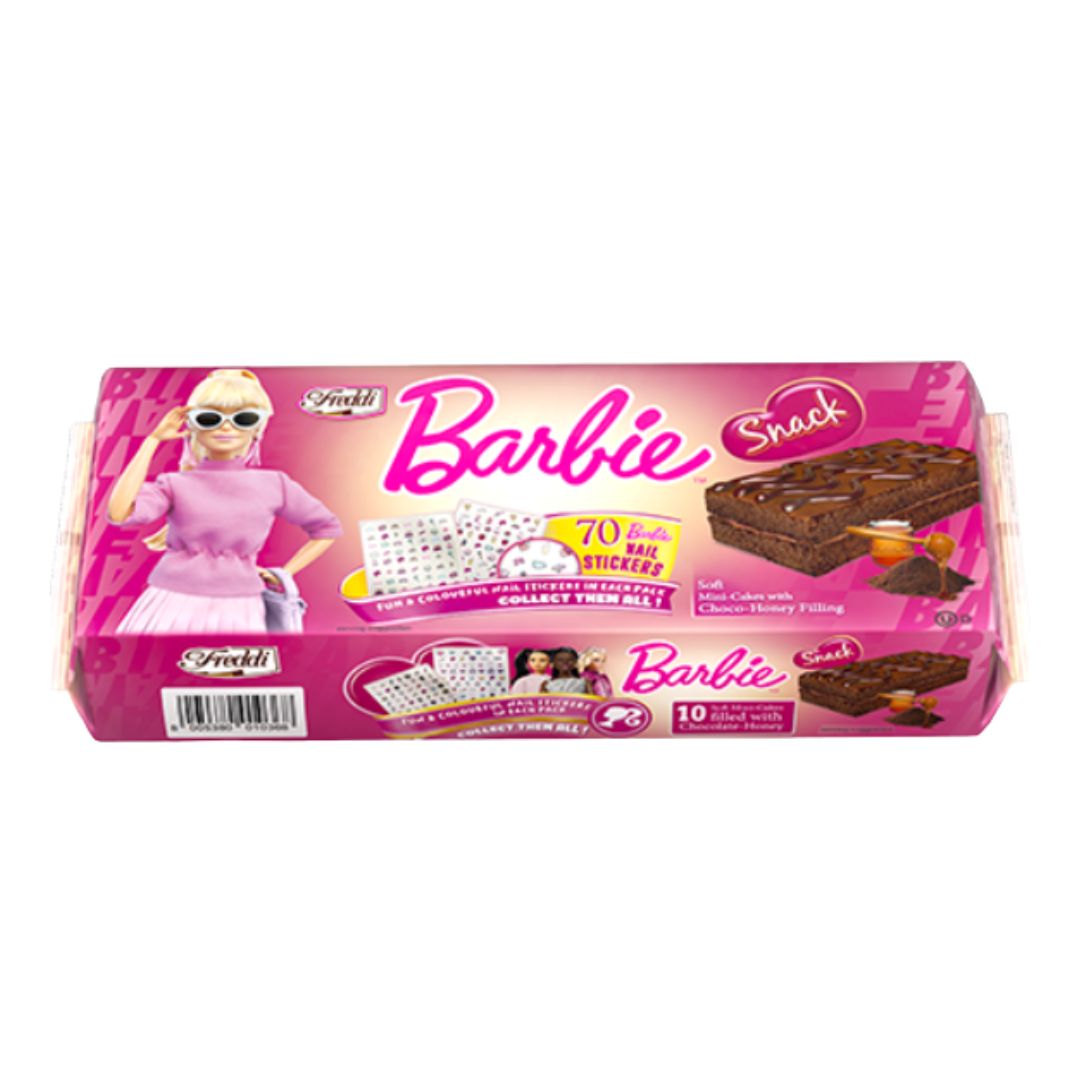 FREDDI DOLCE APPETITO BARBIE SNACK MINI CAKE FILLED WITH COCOA & HONEY CREAM 250gr