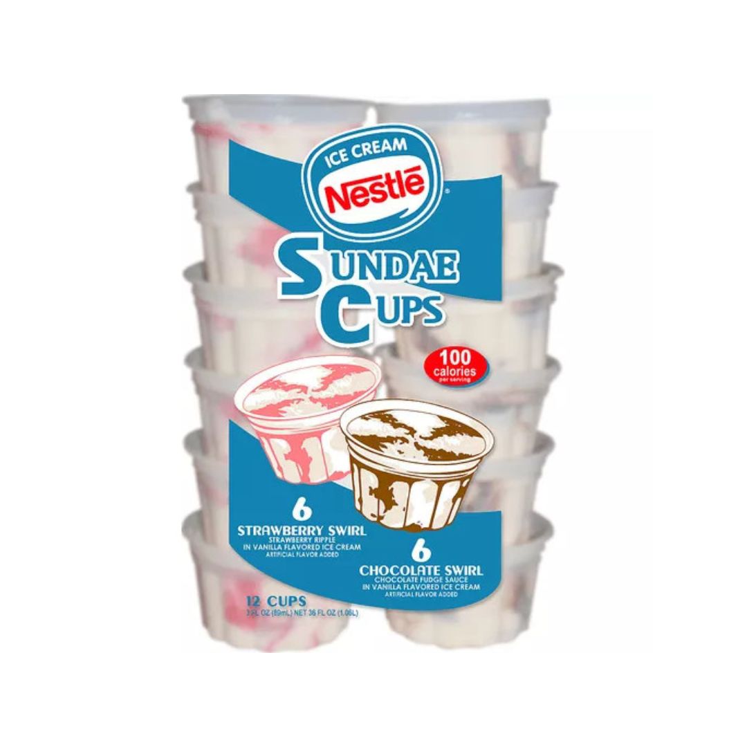 NESTLE SUNDAE CUPS 12 X 3OZ