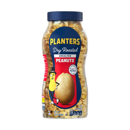 PLANTERS® Unsalted Dry Roasted Peanuts, 16 oz jar