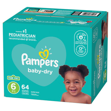 DIAPER PAMPERS SUPER SIZE 6 64CT