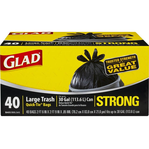 GLAD GARBAGE 30GAL BLACK 4/40S