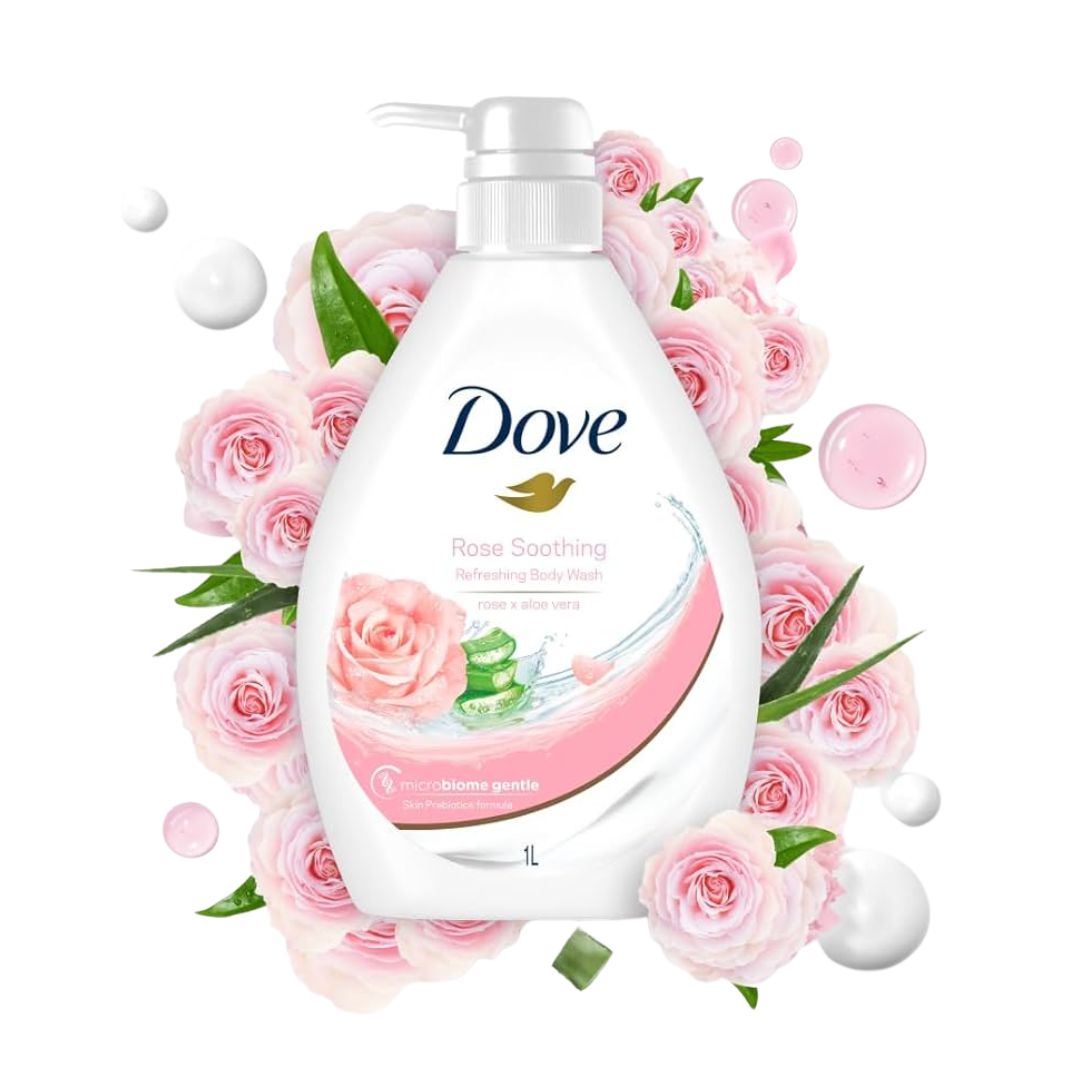 DOVE SHOWERGEL ROSE + ALOE VERA 1LT