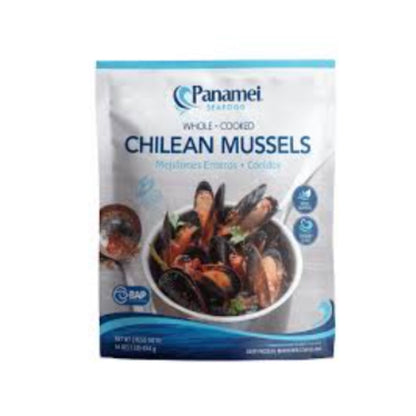 PANAMEI MUSSEL BLACK WHOLE COOKED  1 LB / 10