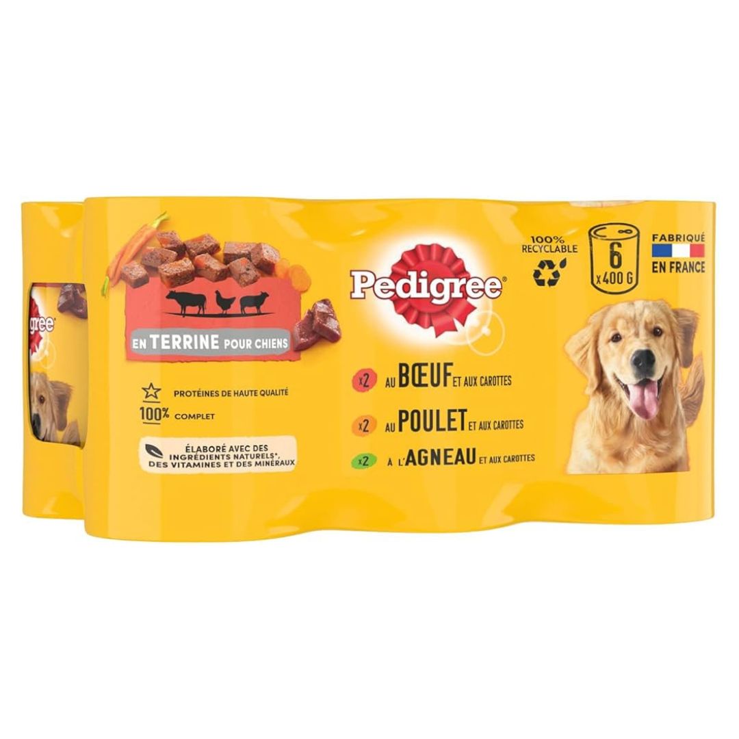 Pedigree Terrine Boxes for adult dogs/ 3 varieties/ 4 x (6 x 400 g)