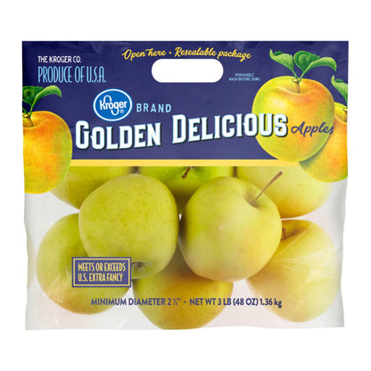 Golden Delicious Apples Pouch, 3 lb / 8