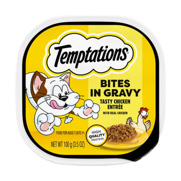 Temptations Tasty Chicken Flavor Bites in Gravy 3.5oz / 24