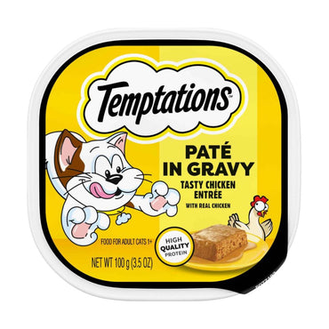 Temptations Pate Wet Cat Food In Gravy, Tasty Chicken, 3.5oz / 24