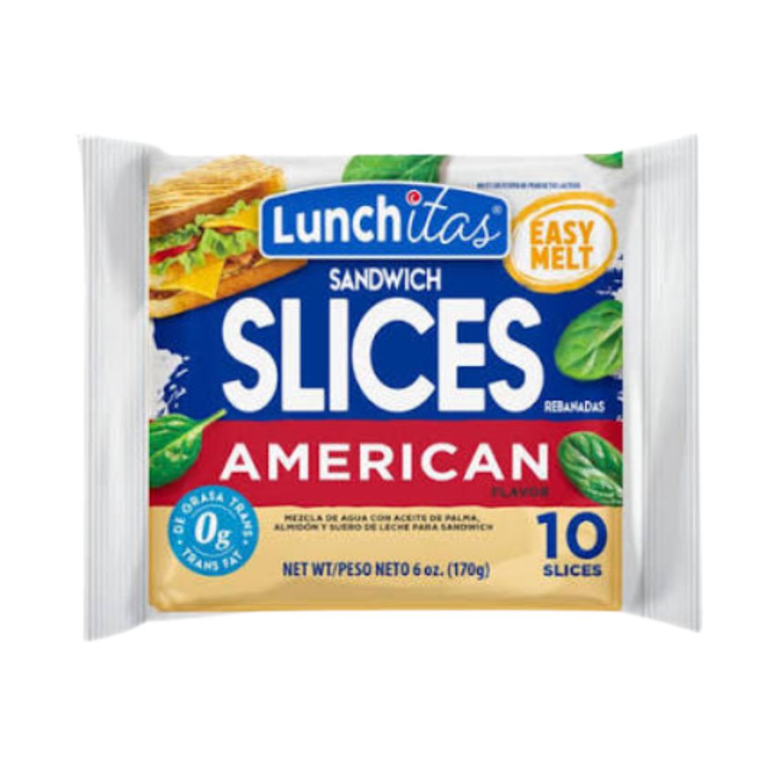 LUNCHITAS AMERICAN SANDWICH SLICES 10 EASY MEL 6OZ / 24