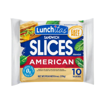 LUNCHITAS AMERICAN SANDWICH SLICES 10 EASY MEL 6OZ / 24