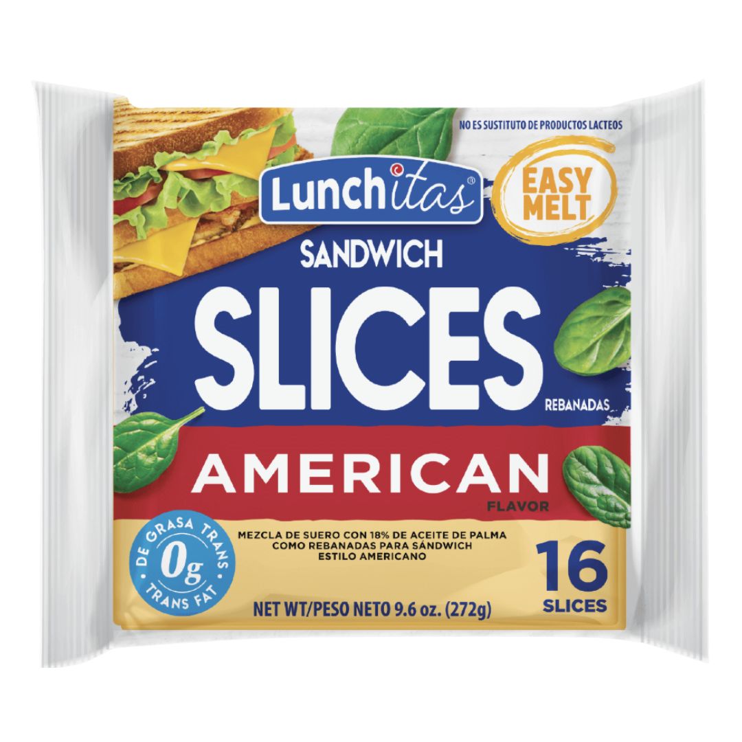 LUNCHITAS AMERICAN PASTEURIZED CHEESE IS 9.6OZ / 12