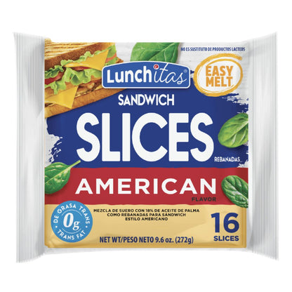LUNCHITAS AMERICAN PASTEURIZED CHEESE IS 9.6OZ / 12