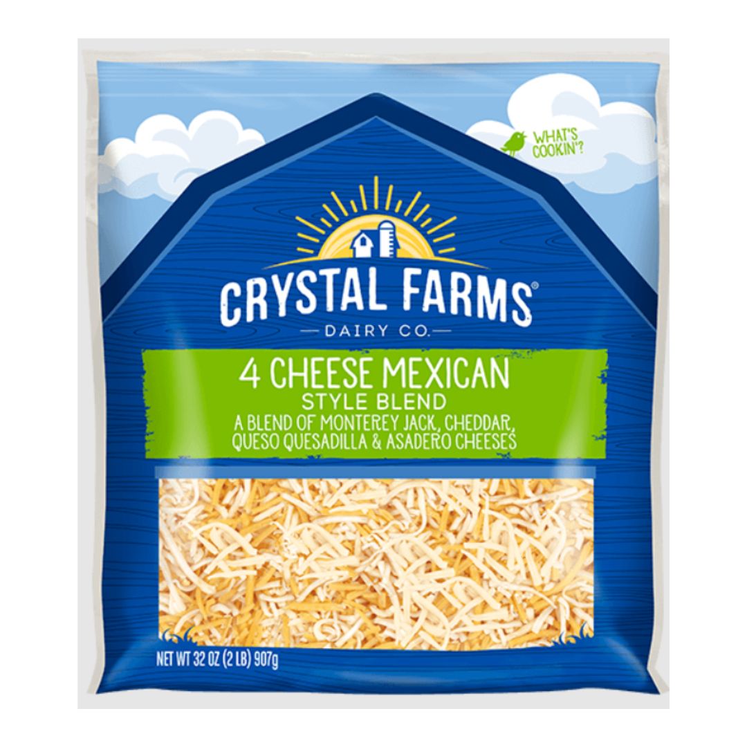 CRYSTAL FARMS 4 CHEESE MEXICAN SHREDDED BLEND 7 OZ / 12