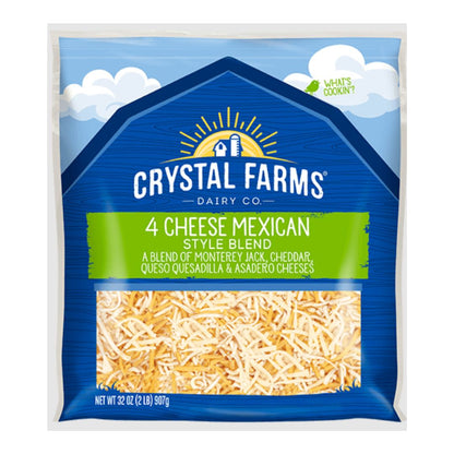 CRYSTAL FARMS 4 CHEESE MEXICAN SHREDDED BLEND 7 OZ / 12