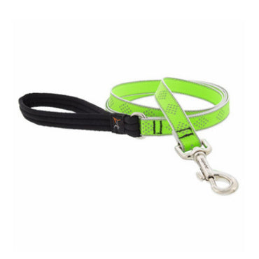 Dog Leash, Reflective Green Diamond Pattern, 3/4-In. x 6-Ft.