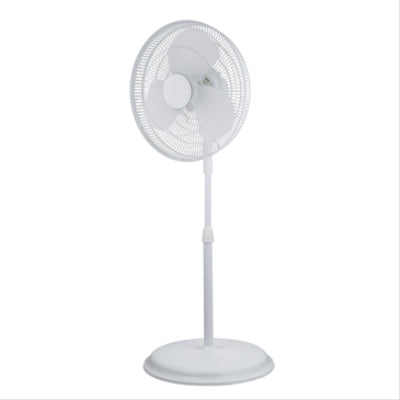 Homepointe, 16", White, 3 Speed, Stand Fan, Line Grill, Round Base, Oscillating, Height & Tilt Adjustable.
