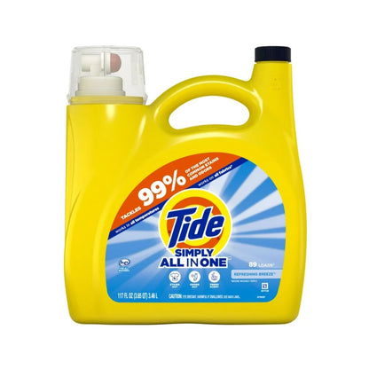 Tide Simply All-In-One Liquid Laundry Detergent, 117 fl oz, 89 Loads