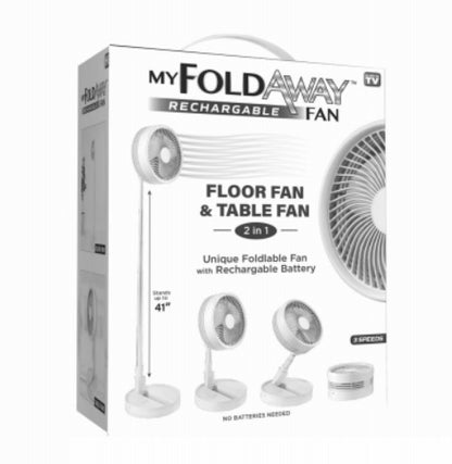 My Foldaway Rechargeable Fan, 3 Speeds, Expands Up to 40-In.