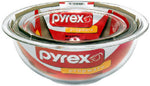 PYREX Mixing Bowl Set, Clear, 3-Pc.