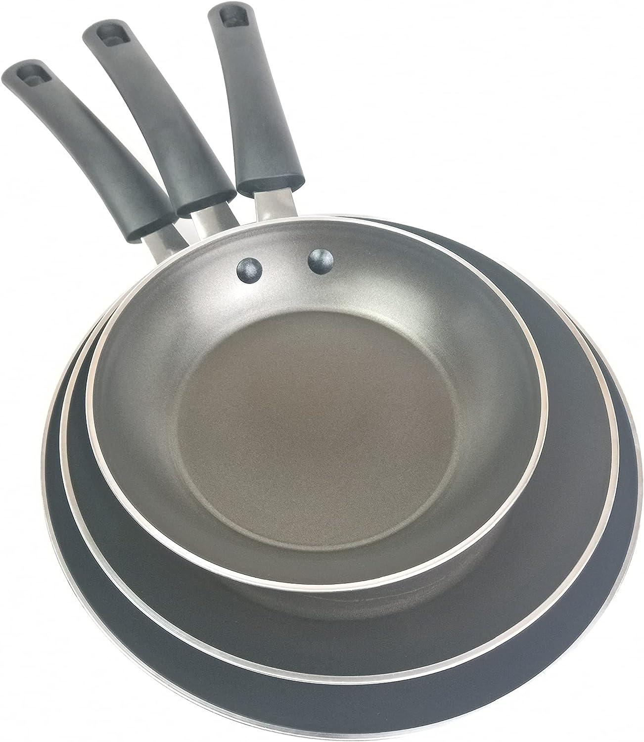 Elements 3-Pc. Fry Pan Set, Non-Stick Coated Aluminum, Gray
