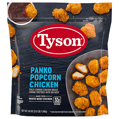 Tyson Popcorn Chicken, Panko 56 oz