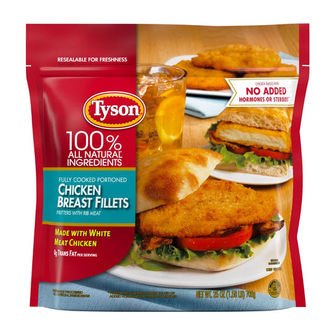 TYSON FULLY COOKED CHICKEN BREAST FILLET 25OZ / 8