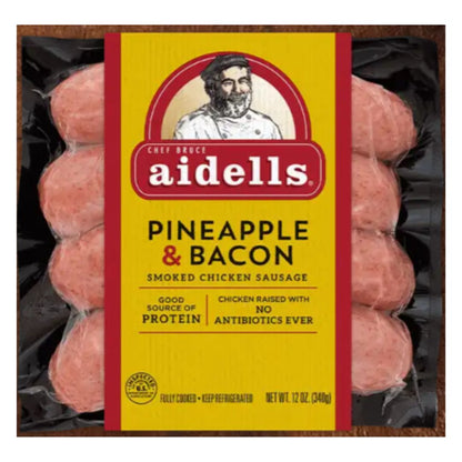 PINEAPPLE & BACON SMOKED CHICKEN SAUSAGE 12OZ / 8