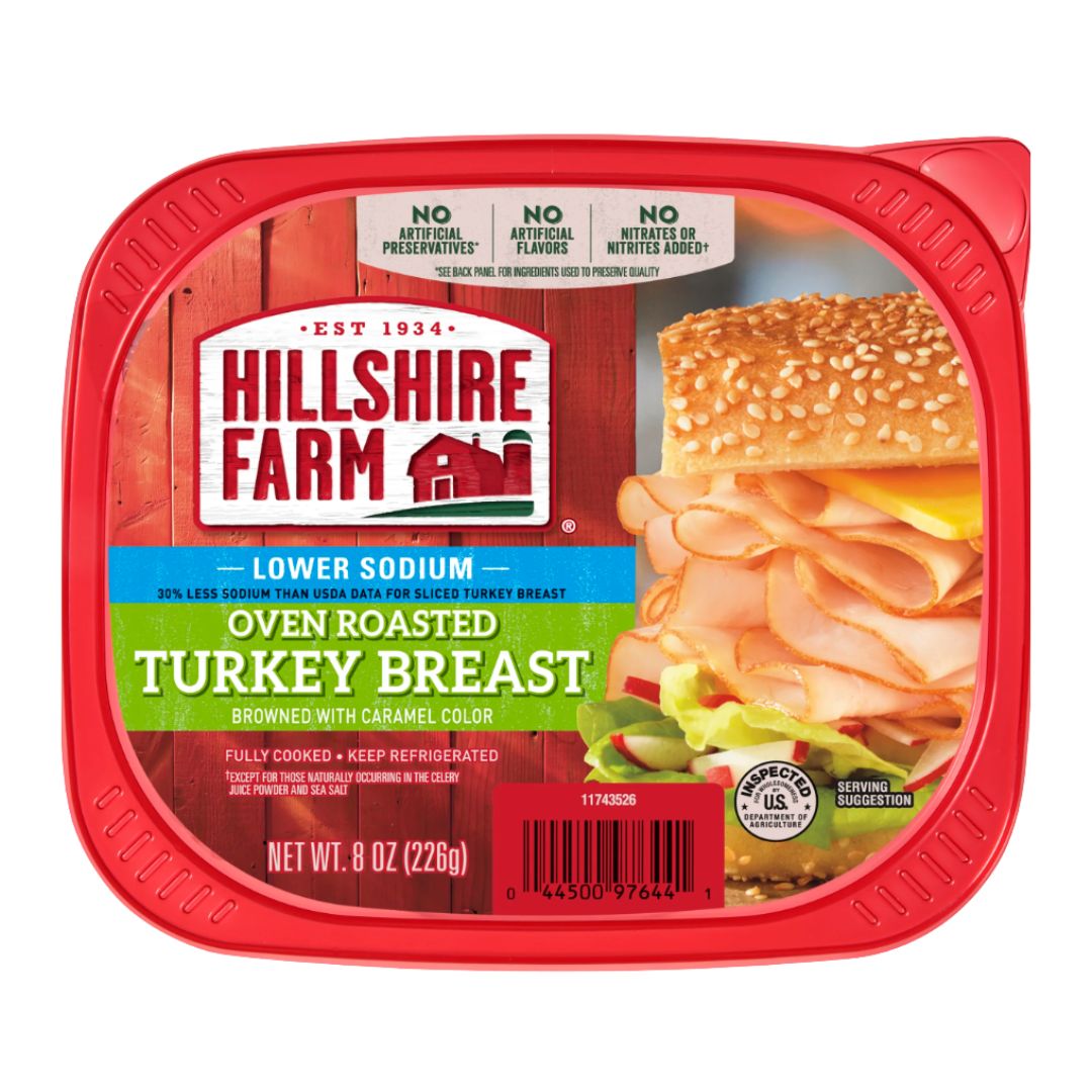 Hillshire Farm Oven Roasted TURKY BREAST Less Sodium 8OZ / 9