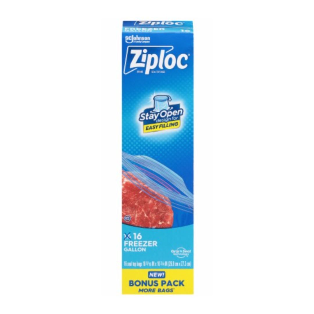Ziploc® Stay-Open Gallon Freezer Bags, 16 ct / 12
