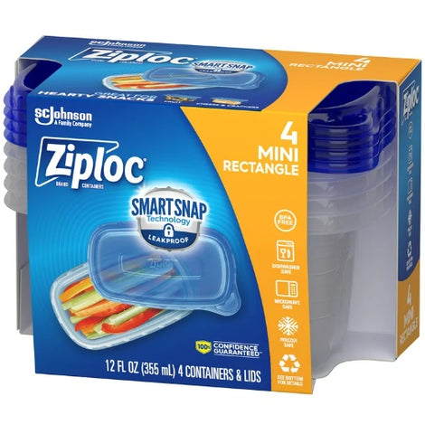 ZIPLOC CONTAINER MINI RECTANGLE 4CT/6CS