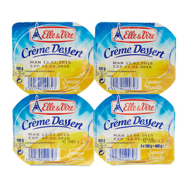 ELLE & VIRE Dessert Creme Vanille 100gm 4/pack 12