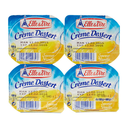 ELLE & VIRE Dessert Creme Vanille 100gm 4/pack 12