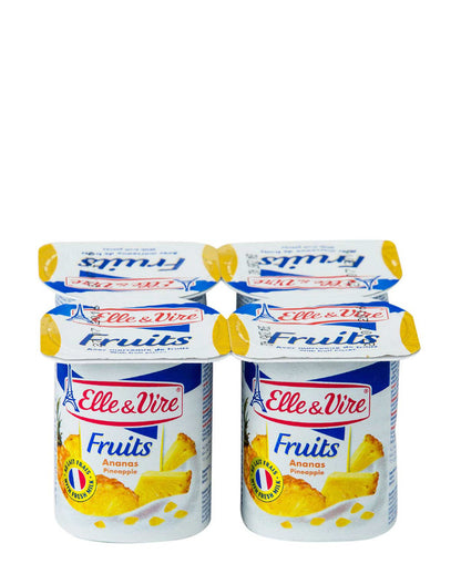 ELLE & VIRE FRUIT PINEAPPLE YOGHURT 125 Grams 6 / 4