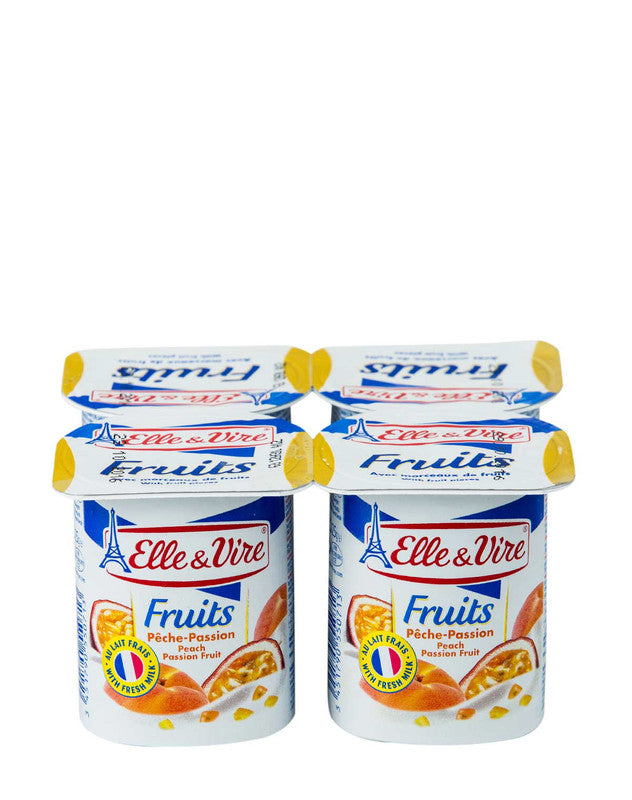 ELLE & VIRE FRUIT PEACH PASSION YOGHURT 125 Grams 6 / 4