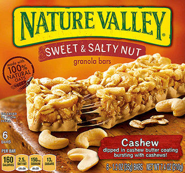Nature Valley Sweet & Salty Cashew Granola Bars 7.4oz x 12