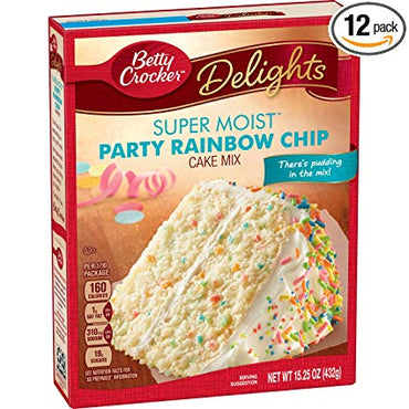 Betty Crocker Super moist Rainbow Chip Cake Mix 15.25oz 12