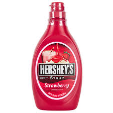 HERSHEY'S SYRUP STRAWBERRY BOTTLE 22 oz x 12