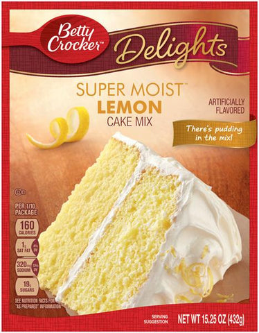 BETTY CROCKER CAKE MIX LEMON 15.25oz x 12Pack