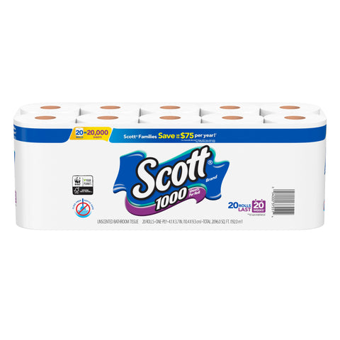 SCOTT BATH TISSUE 1000 x 20pack