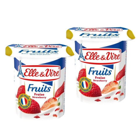 ELLE & VIRE FRUIT STRAWBERRY YOGHURT 125 Grams x 24 Pack