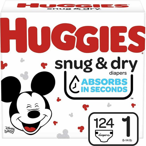 HUGGIES SNUG & DRY DIAPERS HI-CT S1 (1x124)