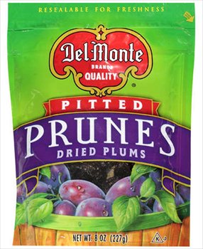 DEL MONTE PRUNES DRIED PLUMS PITTED BAG 8oz  / 12