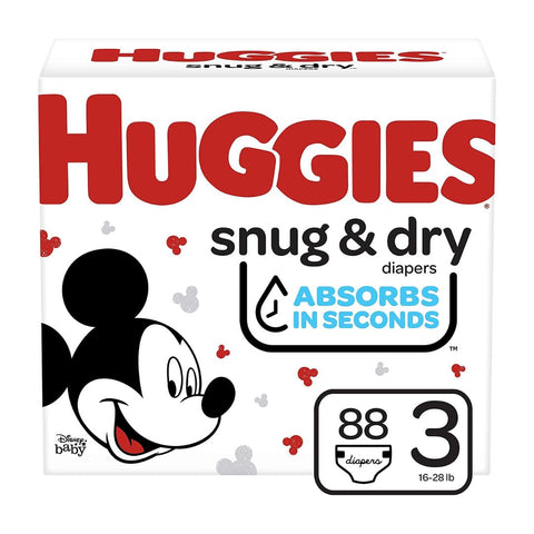 HUGGIES Snug and Dry Baby Diapers Big Pack, 88 Count