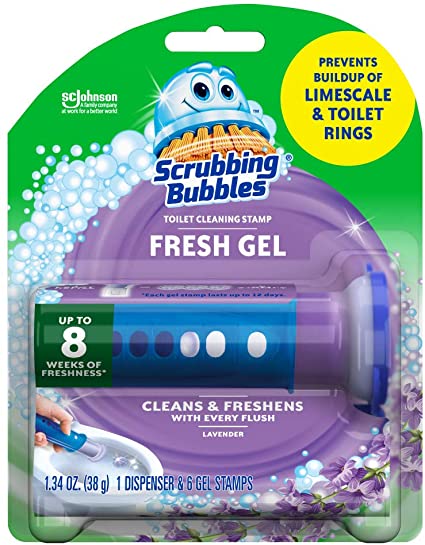 SCRUBBING BUBBLES TOILET GEL LAVENDER 1.34OZ 6Pack